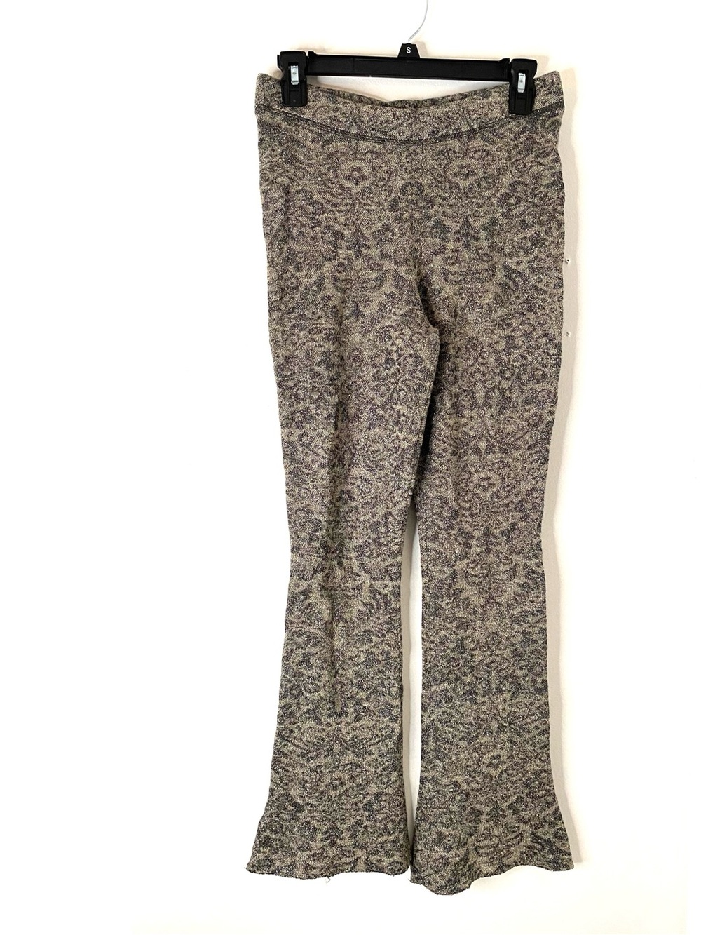 Free People Metallic Jacquard Paisley Flare Pants Black Tea Shimmer